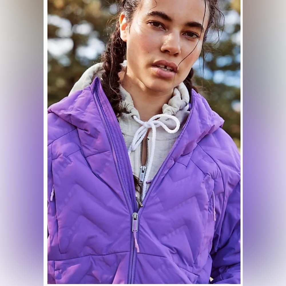 Free People Gettin Lost Packable Puffer. NWT. Red violet - Picture 5 of 6